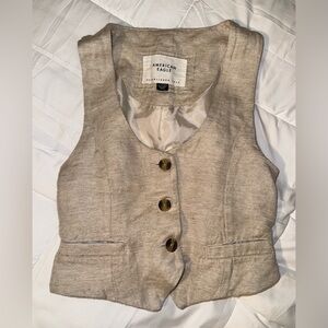 American Eagle Neutral Beige Button Vest